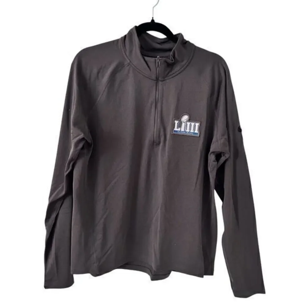 NFL Superbowl LIII (2019) Nike Dri-Fit 1/4 Zip Grey Pullover Running Shirt XL